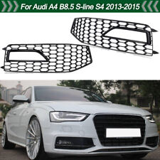 Gloss Black Honeycomb Fog Light Grille For Audi A4 B8.5 S-Line S4 Bumper 2013-15 picture