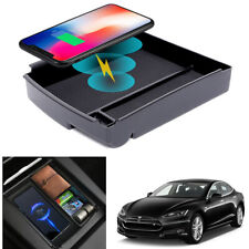 Tesla Model S X Wireless Charger Qi Charging Pad Center Organizer Storage Box picture