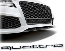 For Audi Quattro Hood Lower Grille Emblem Front Bonnet Badge Decal Black 42mm picture