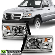 For 2008-2011 Dodge Dakota Chrome Headlights Headlamps Replacement Left+Right picture