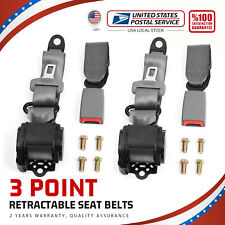 2 Universal 3 Point Retractable Gray Seat Belts For Mitsubishi Galant 1998-12 picture