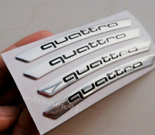 4 Pcs Metal 9cm Silver Quattro Wheel Rim Decals For Audi picture