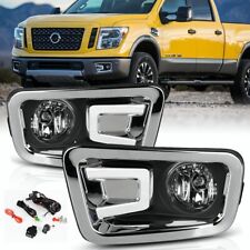 for 2016 2017 2018 2019 Nissan Titan XD Bumper Fog Lights Lamps Pair w/Wiring picture