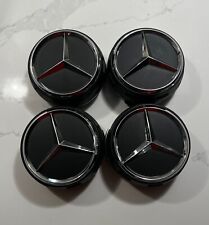 Set of 4 Wheel Center Caps for MERCEDES-BENZ 75MM Black AMG Raised A0004000900 picture