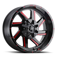 20X10 Luxxx HD Off-Road LHD14 6X135/139.7 -18 Gloss Black Red Milled - Wheel picture