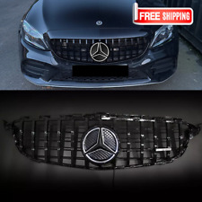 GT R AMG Style Grille w/Led Emblem For Mercedes Benz W205 C250 C300 2015-2018 picture