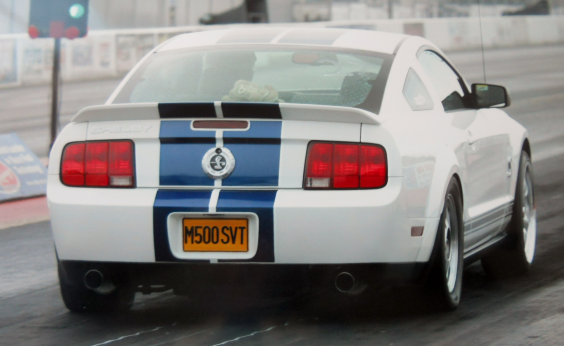 White with Blue Stripes 2008 Ford Mustang Shelby-GT500 