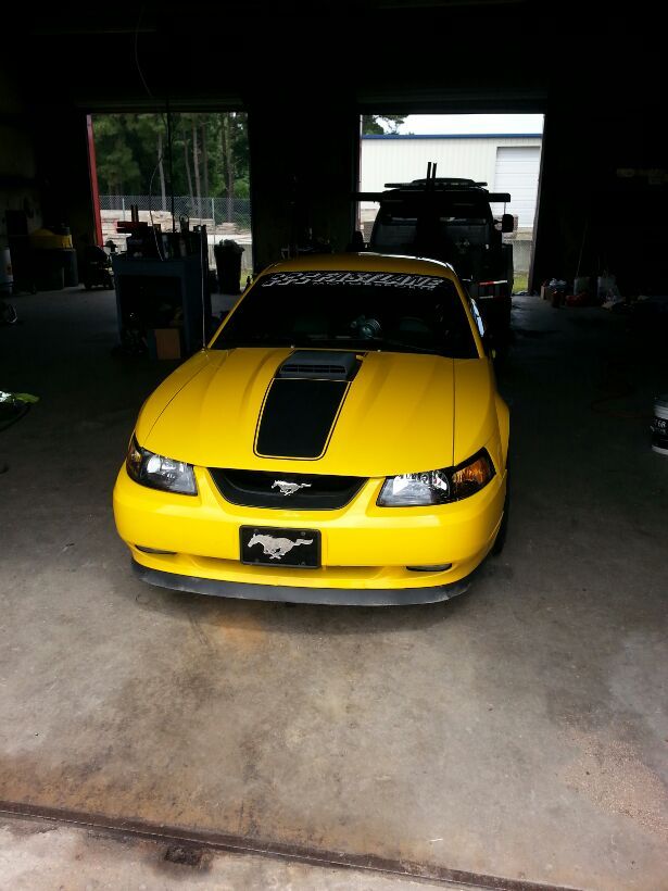 Yellow 2004 Ford Mustang Mach 1 Procharger