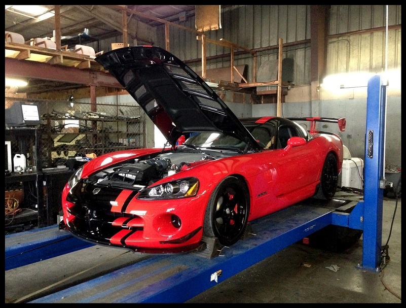 Red and Black 2009 Dodge Viper ACR