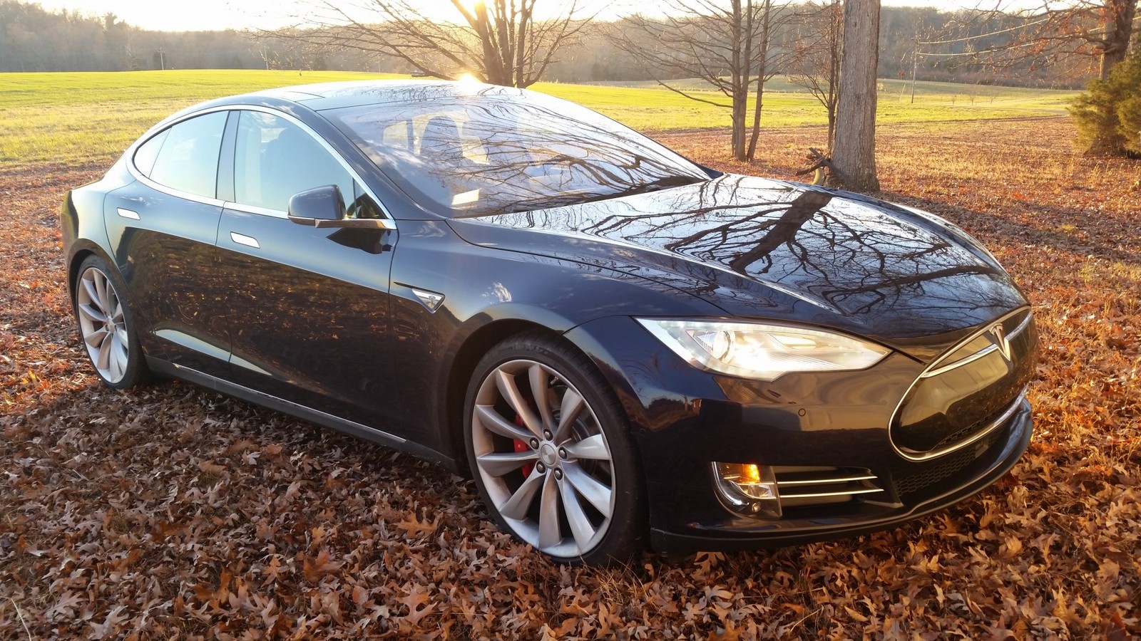Metallic Blue 2014 Tesla Model S P85D
