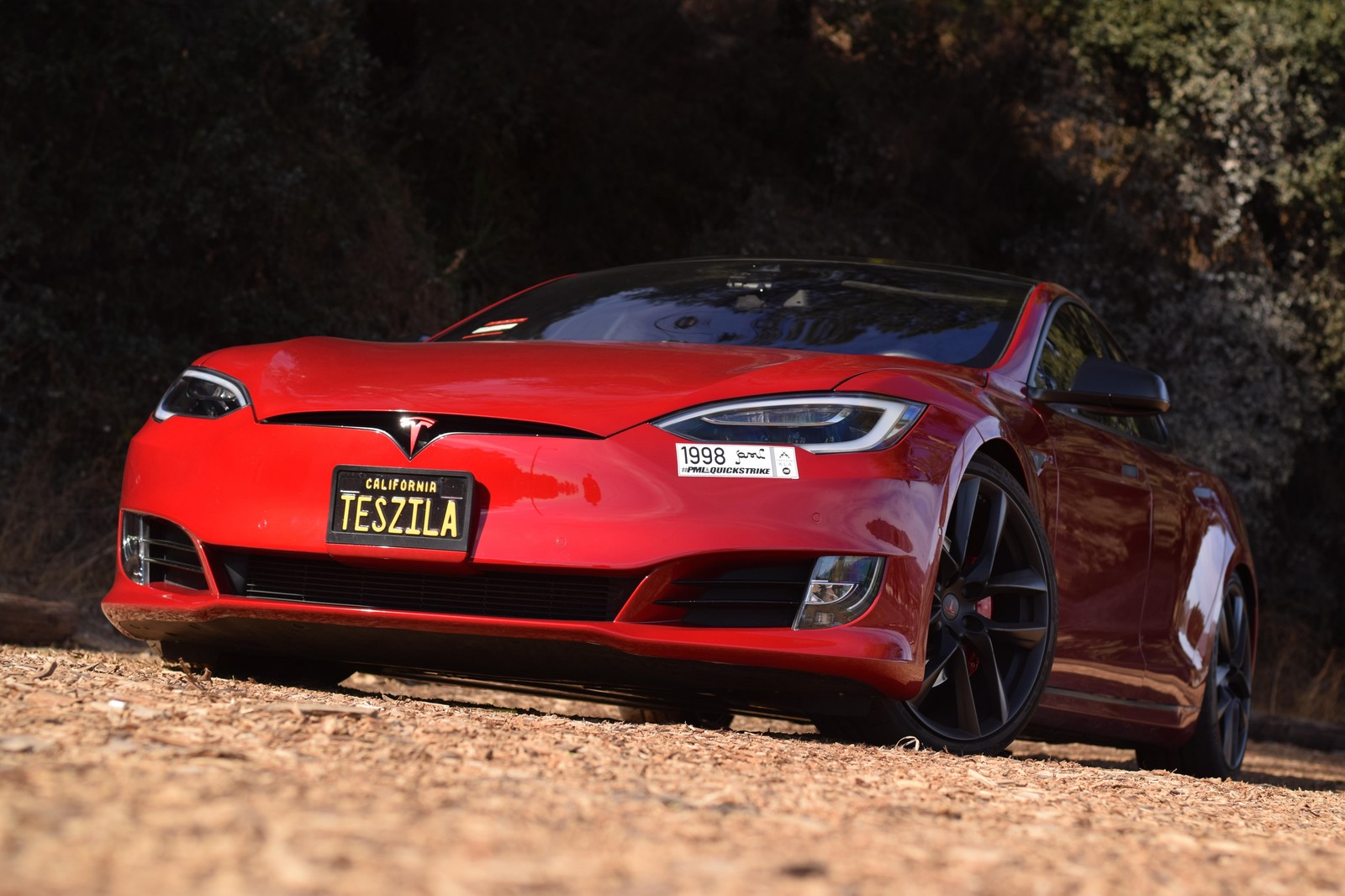 2016 Multicoat Red Tesla Model S P100D Ludicrous picture, mods, upgrades