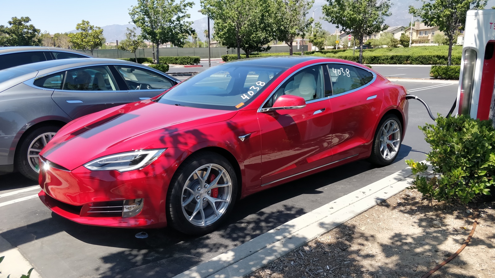 red 2019 Tesla Model S Raven, P100DL