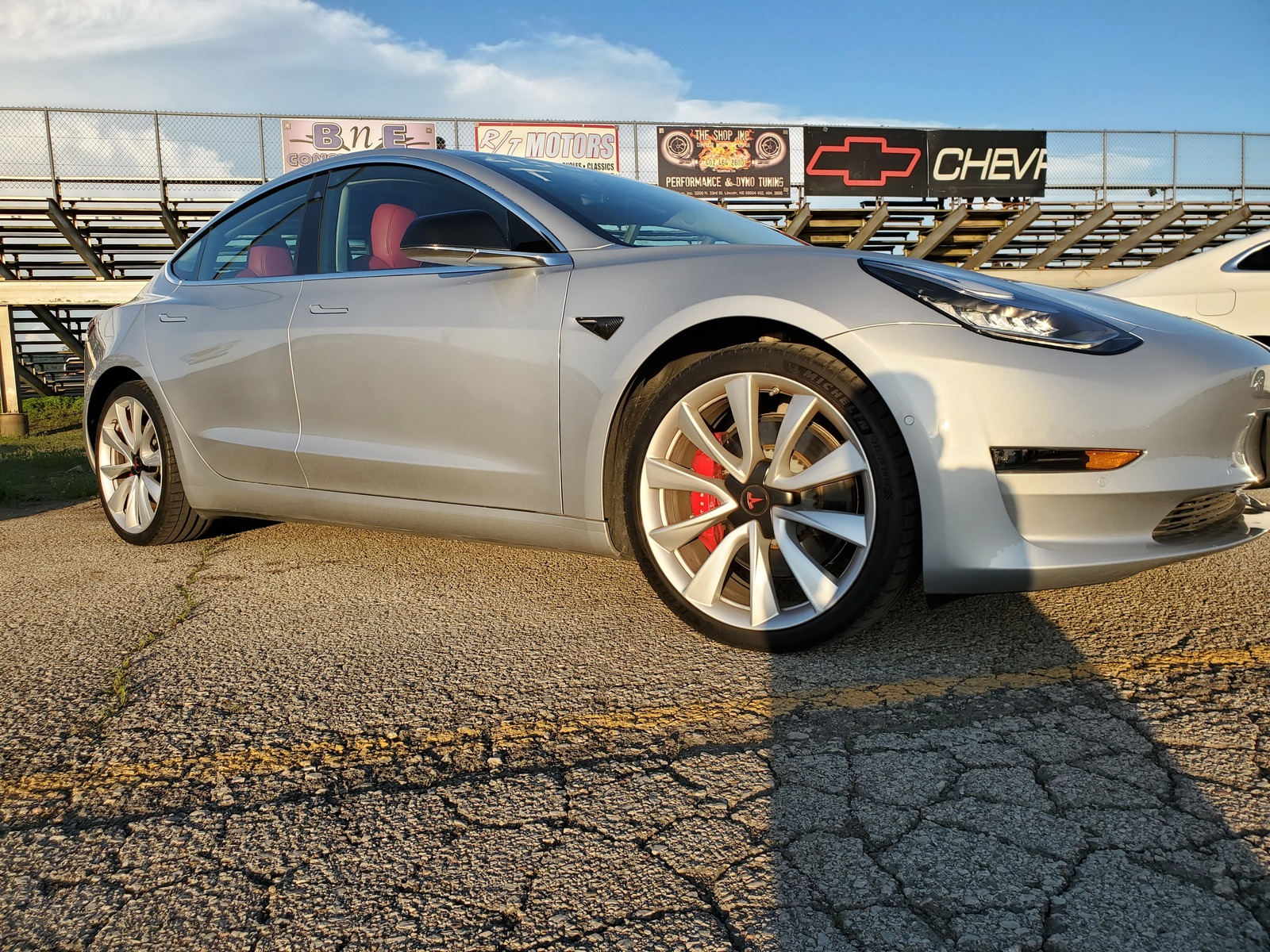 2019 Silver Tesla Model 3 Performance with PUP picture, mods, upgrades