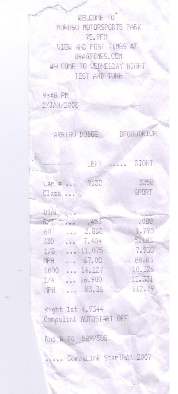 2000  Ford Mustang GT Vortech Supercharger Timeslip Scan