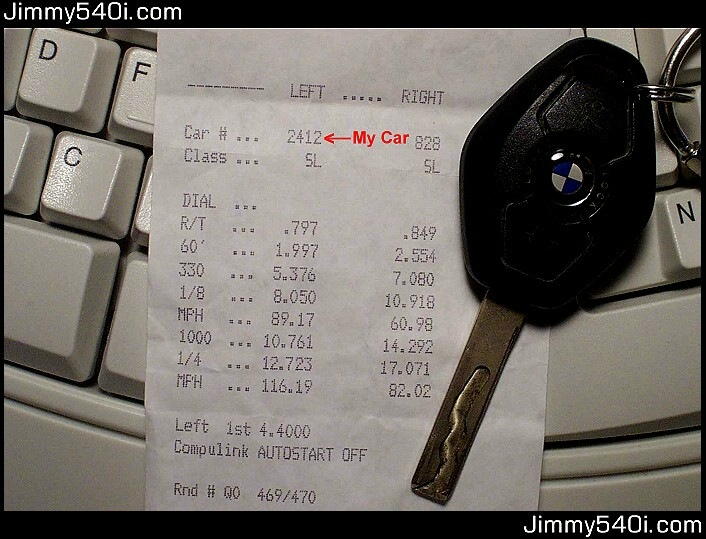 2000  BMW 540i Dinan Supercharger Timeslip Scan