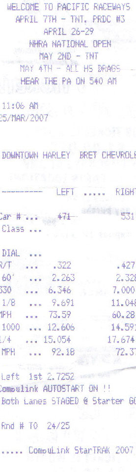 1985  Toyota Supra  Timeslip Scan