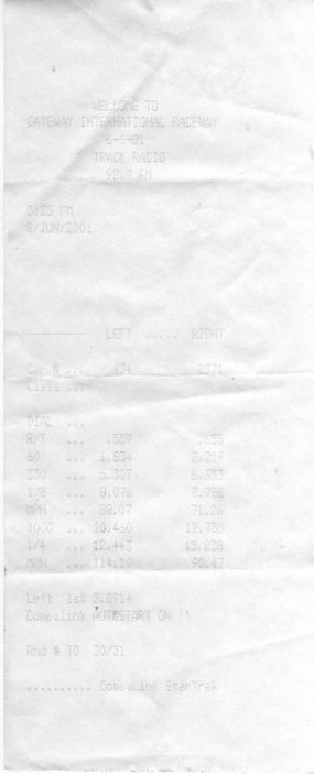 1999  Chevrolet Camaro SS Timeslip Scan