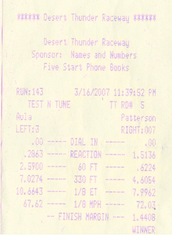 2007  Ford F250 Outlaw Timeslip Scan
