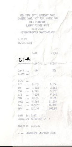 Nissan GT-R Timeslip Scan