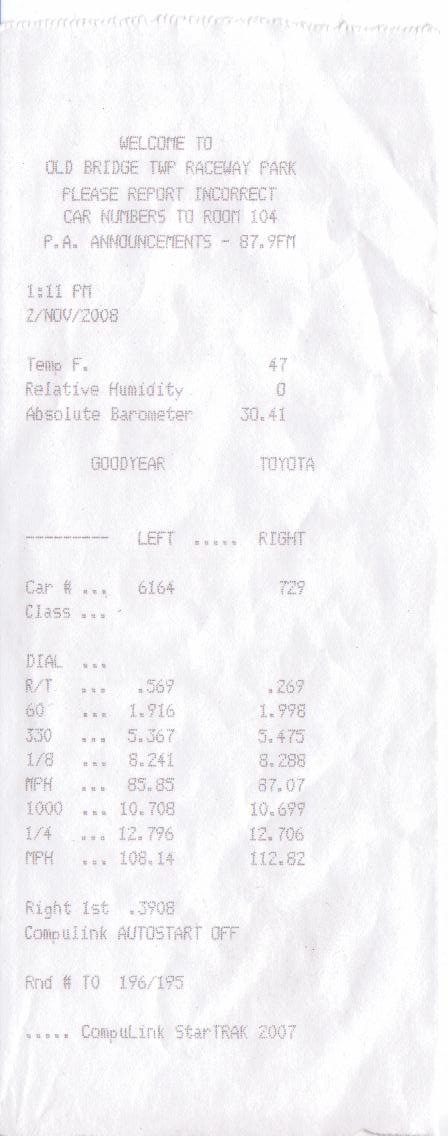 2006  Ford Mustang GT Coupe Timeslip Scan