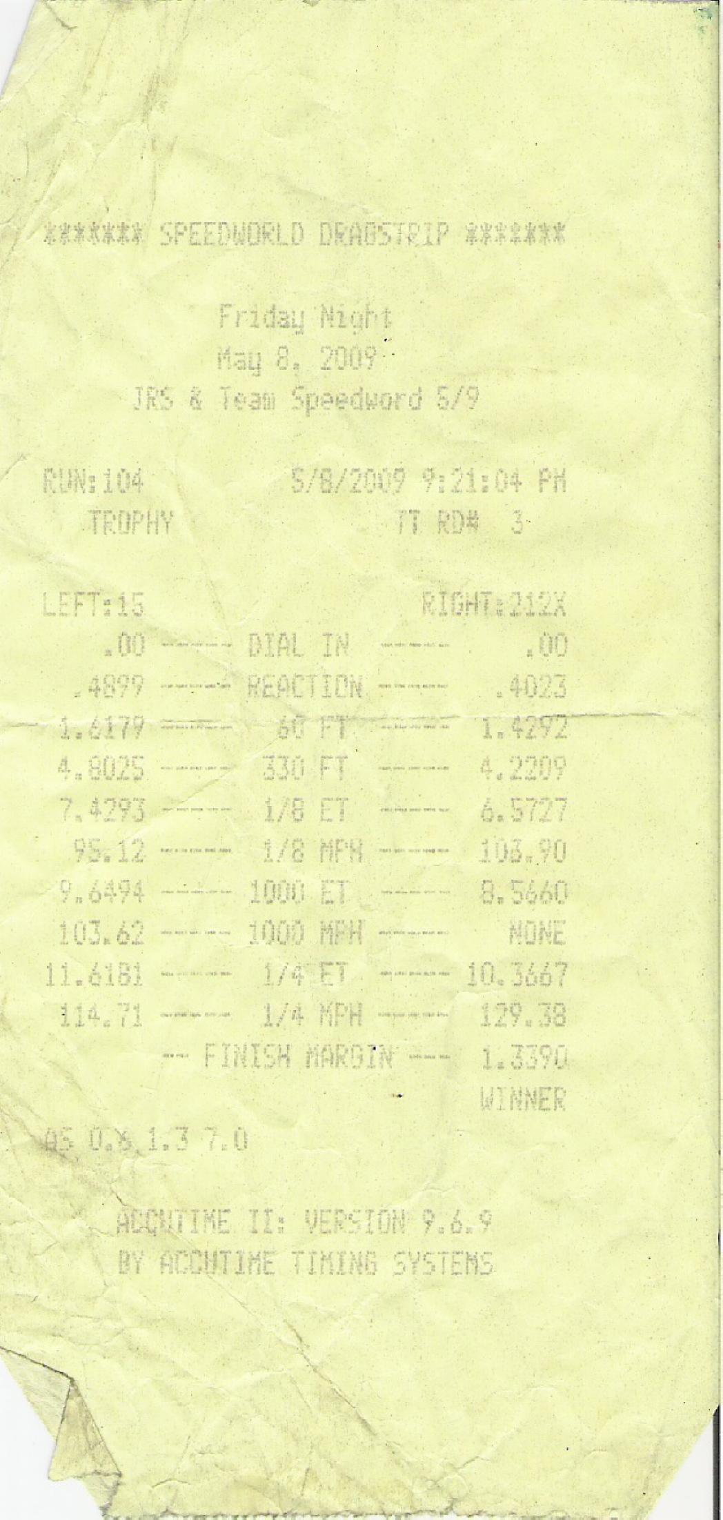 1988  Ford Mustang GT SUPERCHARGER Timeslip Scan