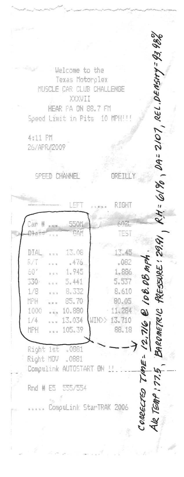 2006  Ford Mustang GT Timeslip Scan