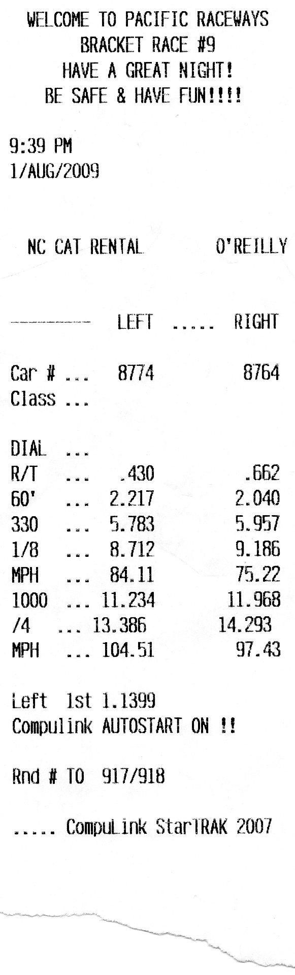1968  Ford Mustang GT COUPE Timeslip Scan