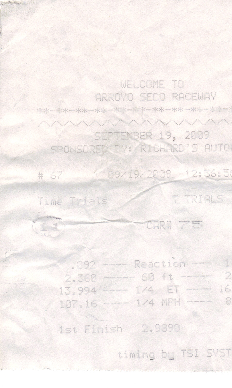 1991  Honda Civic DX Turbonetics t3t4 Timeslip Scan