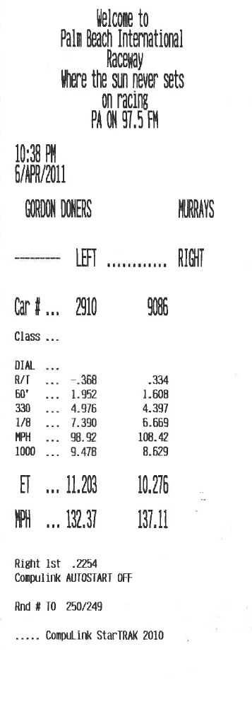 2005  Ford GT Heffner Pulley and Tune Timeslip Scan