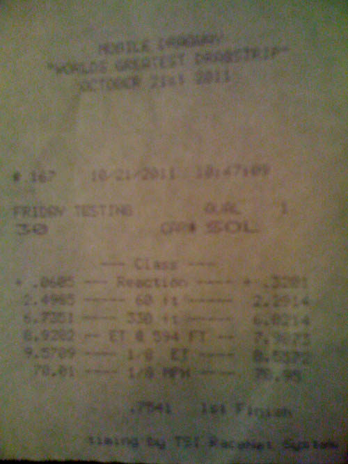 2007  Pontiac Solstice GXP Timeslip Scan