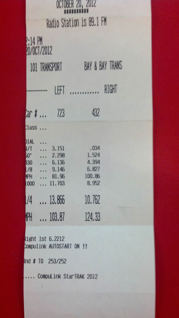 2006 Victory Red Chevrolet Cobalt SS/SC Timeslip Scan