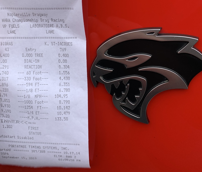 2016 Red Dodge Charger Hellcat  Timeslip Scan