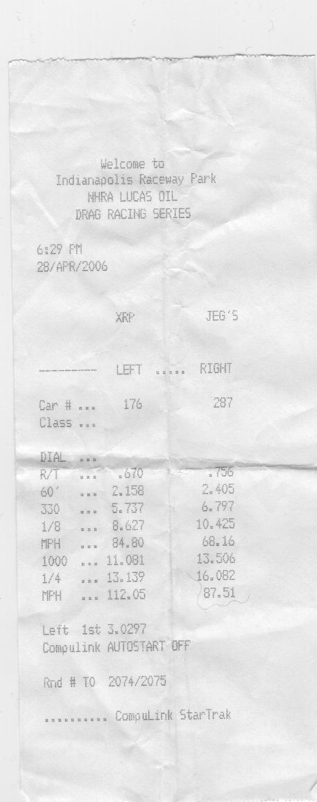 2004  Ford Mustang GT Timeslip Scan