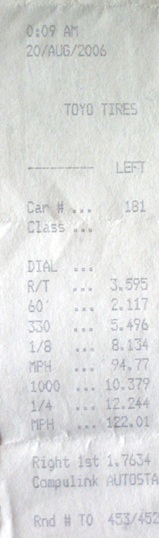 2004  Cadillac CTS-V Nitrous Timeslip Scan