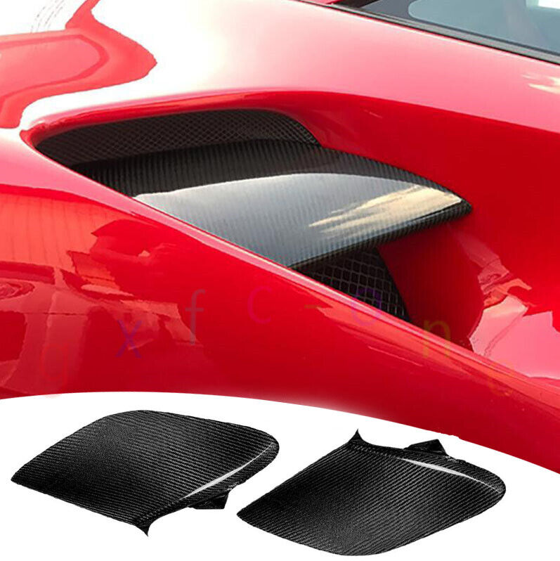 For Ferrari 2016-2019 488 GTB Dry Carbon Fiber Left Right Side Vents Air Ducts