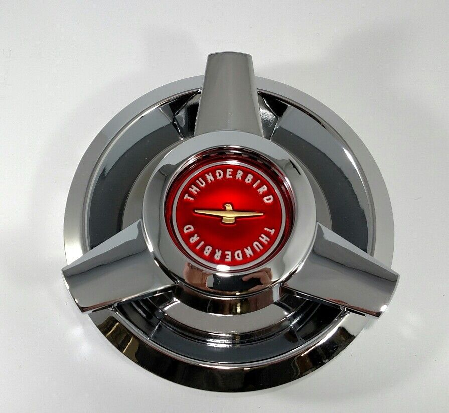 New SINGLE 1962-63 Ford Thunderbird Red Logo Wire Wheel Spinner Center Cap OEM 
