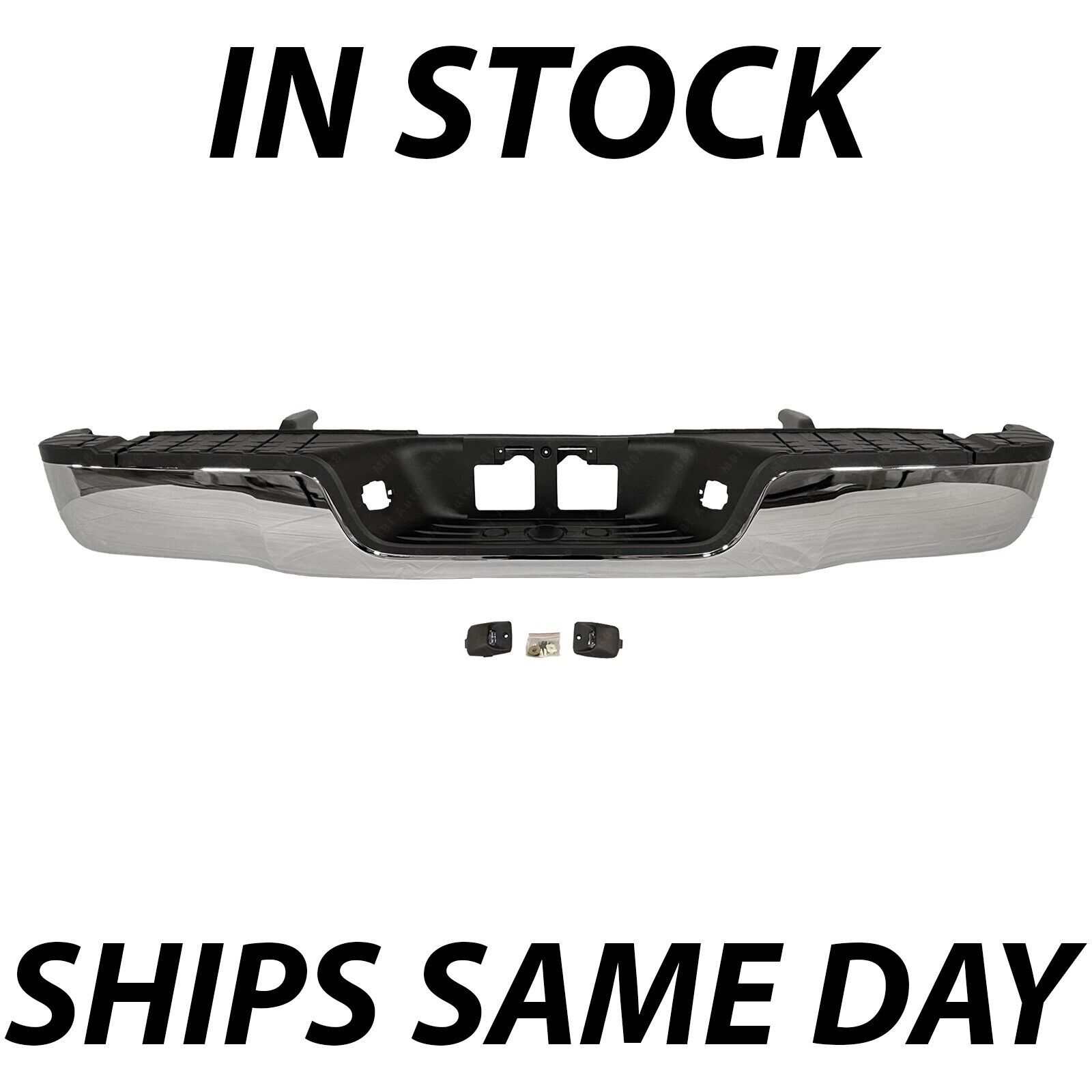 NEW Chrome - Complete Steel Rear Bumper W/ Hardware For 2007-2013 Toyota Tundra