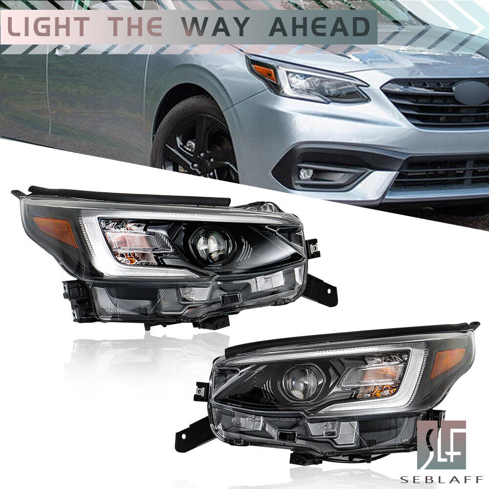Headlight For 2020 Subaru Legacy/Outback LED Black Headlamp Left+Right Side