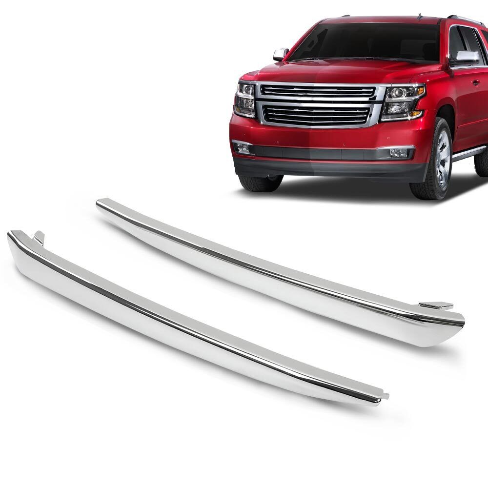Fit For 2015-2020 Chevrolet Tahoe Suburban Front Bumper Trim Molding Left+Right
