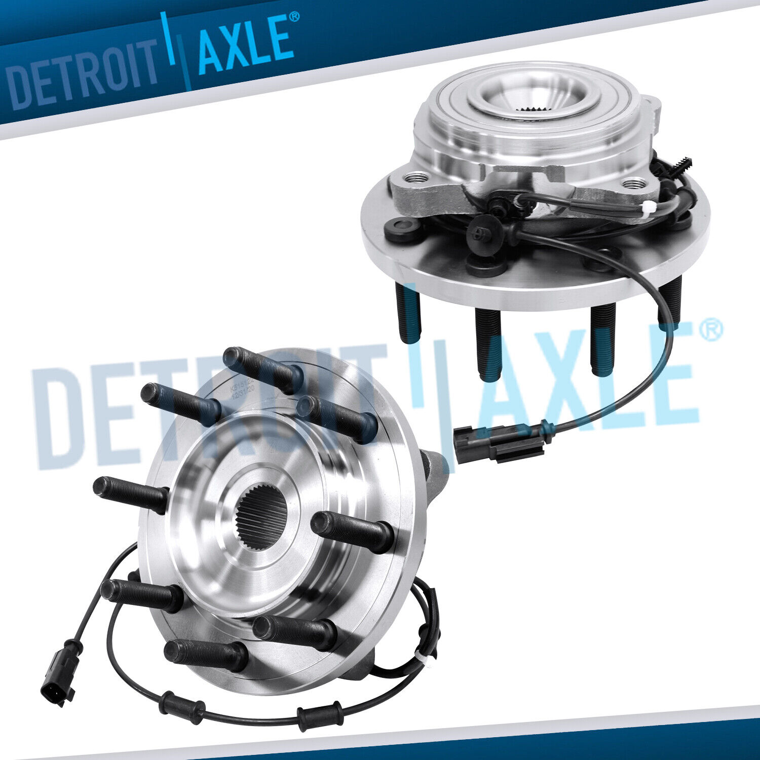 4WD Pair Front Wheel Bearing & Hub for 2009 2010 2011 Dodge Ram 2500 3500 w/ ABS