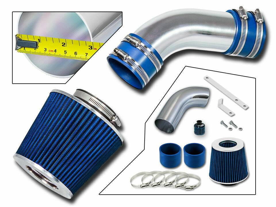 BCP BLUE 2002-2005 A4/A6 3.0L SFI V6 Air Intake Induction Kit + Filter