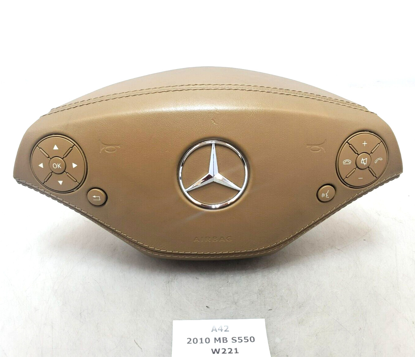 ✅ OEM Mercedes W221 S550 S63 AMG Driver Side Steering Wheel Airbag Air Bag Brown