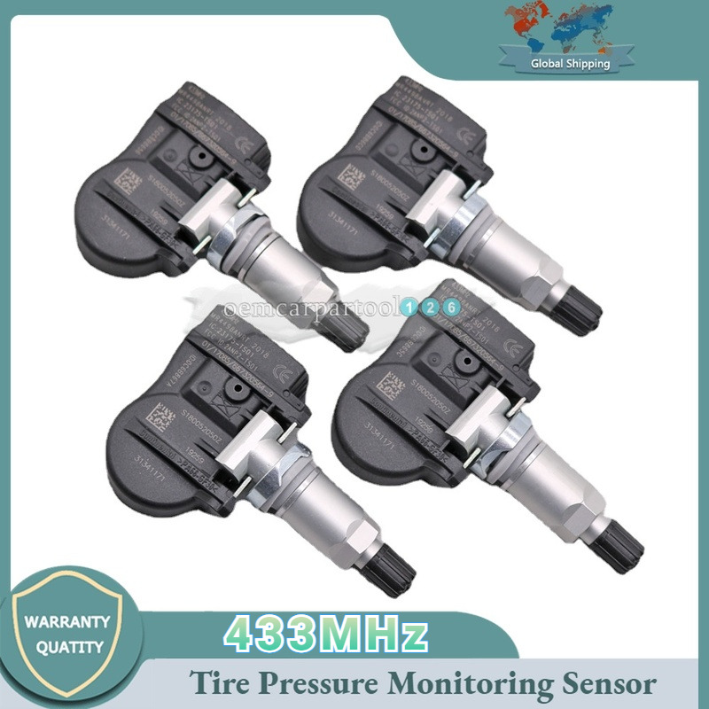 Set(4)TPMS Tire Pressure Monitoring Sensor For Volvo S60 V60 XC60 2012-17 433Mhz