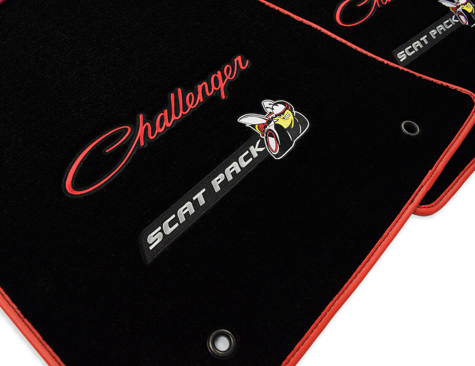 NEW Dodge Classic Challenger SCAT PACK Floor Mats Dual Logos 2PC Premium Quality
