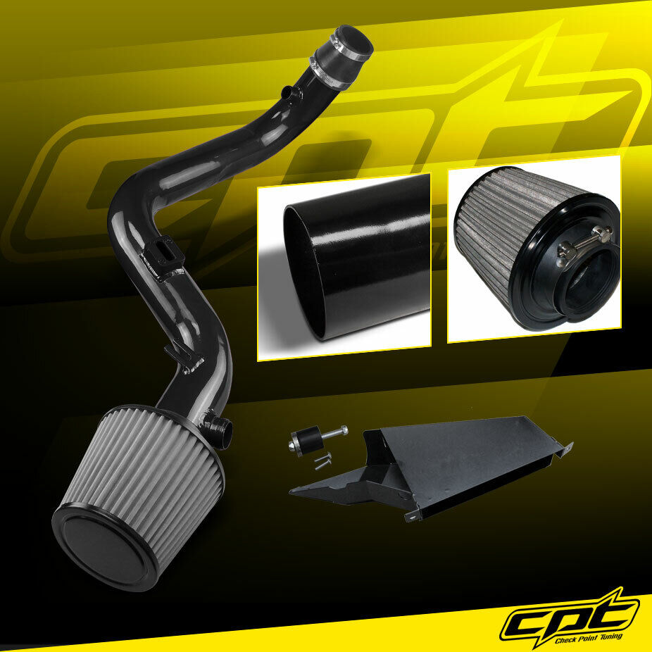 For 10-13 Golf GTi TSI MK6 2.0T 2.0L Black Cold Air Intake +  Black Filter Cover