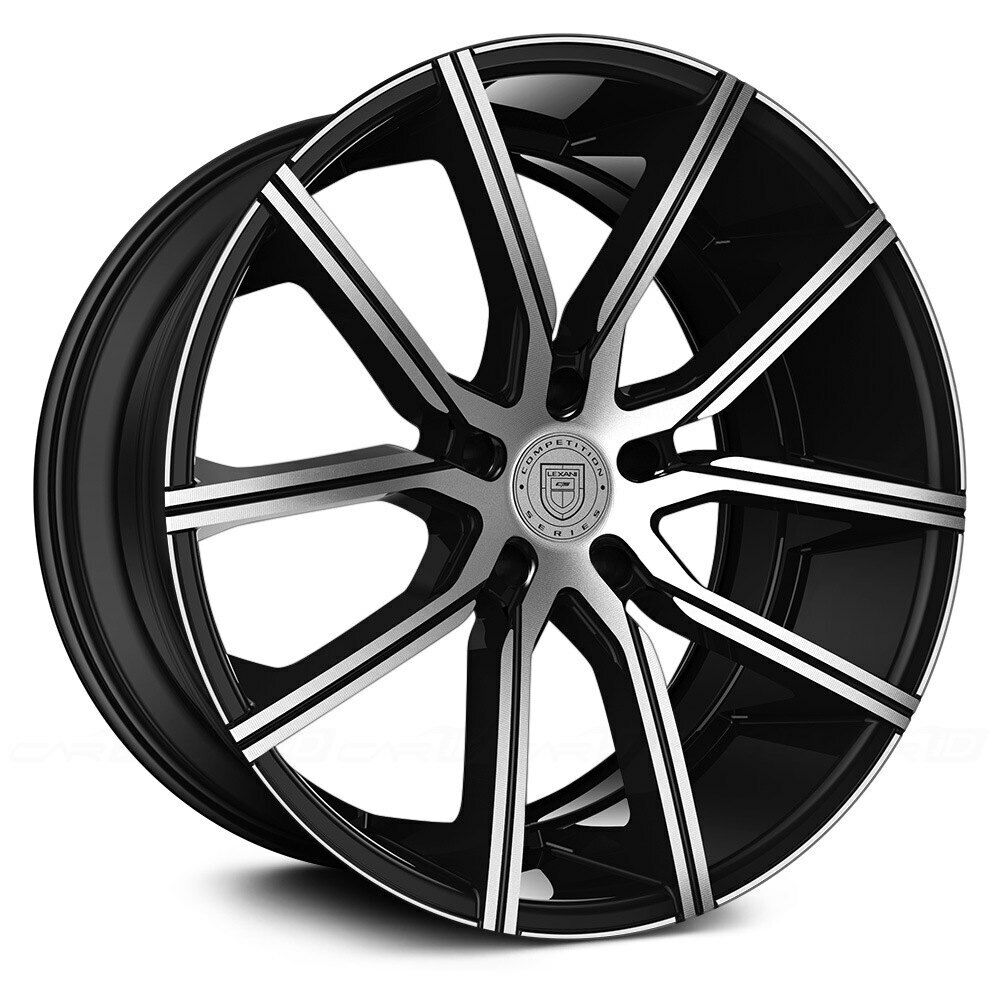 20 Lexani Wheels Gravity Black Mach Stagger Rims Tires Fit 350Z Lexus Audi G35
