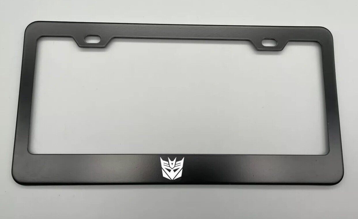 laser engraved DECEPTICON TRANSFORMERS BLACK Stainless Steel License Plate Frame