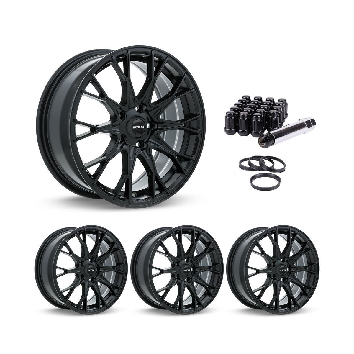 Wheel Rims Set with Black Lug Nuts Kit for 82-94 Pontiac Sunbird P872042 16 inch