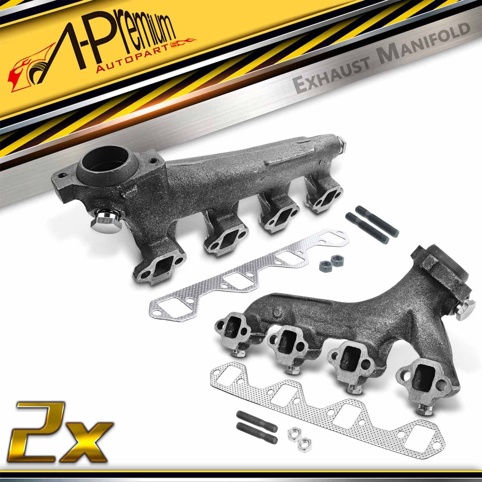 2x Left & Right Exhaust Manifold w/ Gasket Kit for Ford Bronco F-150 250 350 V8