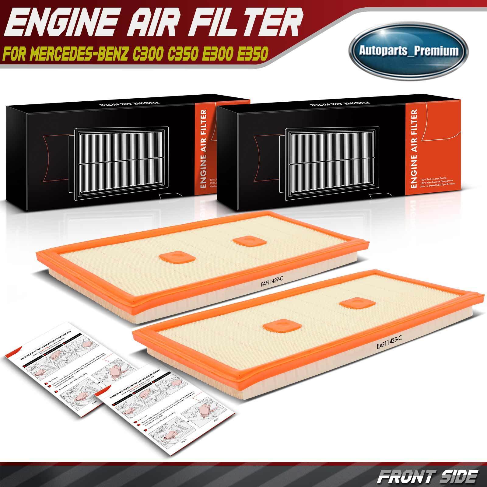 2pcs Engine Air Filter for Mercedes-Benz C300 C350 E300 E350 E400 GLE350 GLK350